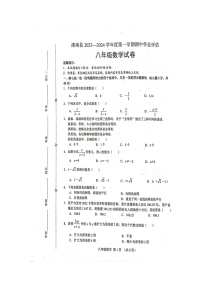 河北省唐山市滦南县2023-2024学年八年级上学期中学业评估数学试卷