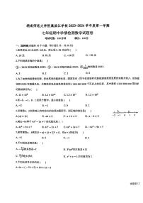 湖南省长沙市湖南师大附中联考2023-2024学年七年级上学期11月期中数学试题