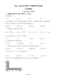 广东省东莞中学2023-2024学年七年级上学期期中数学模拟试题（原卷版+解析版）