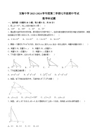 广东省佛山市南海区桂城街道文翰中学2023-2024学年七年级下学期月考数学试题(无答案)