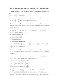 2023-2024学年山东省日照市莒县七年级（上）期中数学试卷