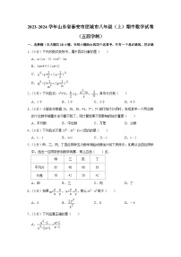 2023-2024学年山东省泰安市肥城市八年级（上）期中数学试卷（五四学制）