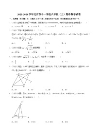 2023-2024学年北京市十一学校八年级（上）期中数学试卷【含解析】