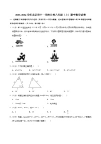 2023-2024学年北京市十一学校分校八年级（上）期中数学试卷【含解析】