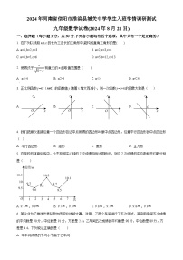 河南省信阳市淮滨县城关中学2024-2025学年九年级上学期学生入班学情调研测试数学试题（原卷版+解析版）