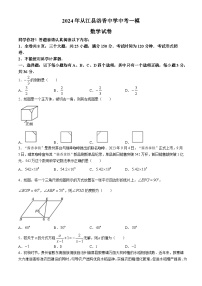 2024年贵州省黔东南苗族侗族自治州从江县洛香镇初级中学中考一模数学试题