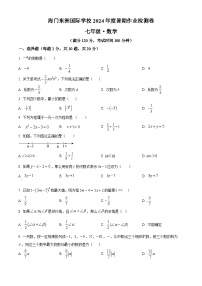 江苏省南通市海门区东洲国际学校2024-2025学年七年级上学期开学数学试题（原卷版+解析版）