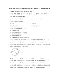 2023-2024学年江苏省宿迁市泗洪县九年级（上）期中数学试卷