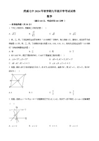 甘肃省武威市凉州区武威第七中学2024-2025学年九年级上学期开学考试数学试题（原卷版+解析版）