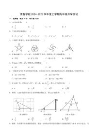 +黑龙江省哈尔滨市荣智学校2024-2025学年九年级上学期开学测试数学试卷+