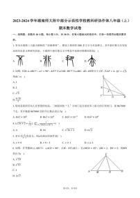 [数学][期末]2023～2024学年湖南师大附中部分示范性学校教科研协作体八年级(上)期末数学试卷(有答案)