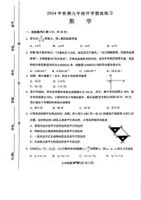 河南省南阳市南召县2024-2025学年九年级上学期开学考试数学试题