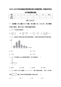 2024-2025学年安徽省合肥市肥东县九年级数学第一学期开学学业水平测试模拟试题【含答案】