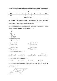 2024-2025学年福建省厦门市六中学数学九上开学复习检测模拟试题【含答案】