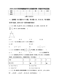 2024-2025学年阜阳颍南中学九年级数学第一学期开学考试试题【含答案】