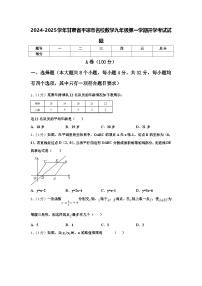 2024-2025学年甘肃省平凉市名校数学九年级第一学期开学考试试题【含答案】