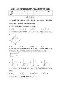 2024-2025学年甘肃省武威第九中学九上数学开学联考试题【含答案】