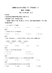 湖南省衡阳、益阳、娄底市2023-2024学年七年级下学期第三次月考数学试卷(含答案)