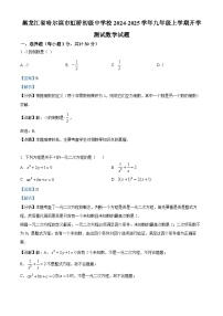 黑龙江省哈尔滨市虹桥初级中学校2024-2025学年九年级上学期开学测试数学试题（解析版）