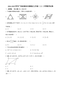 广东省清远市清城区2024-2025学年九年级上学期开学考试数学试题（原卷版）