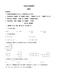 2024年安徽省合肥市名校联考中考模拟数学试题　（原卷版）