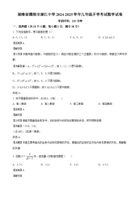 湖南省醴陵市渌江中学2024-2025学年九年级上学期开学考试数学试题（解析版）