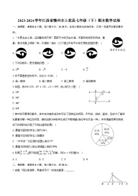 2023-2024学年江西省赣州市上犹县七年级（下）期末数学试卷（含答案）