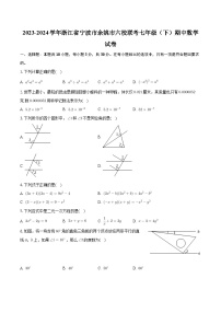 +浙江省宁波市余姚市六校联考2023-2024学年七年级下学期期中数学试卷+