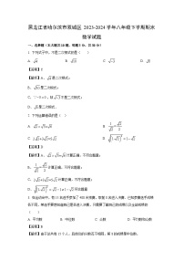 [数学][期末]黑龙江省哈尔滨市双城区2023-2024学年八年级下学期期末试题(解析版)
