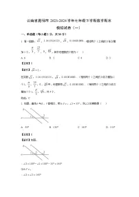 [数学][期末]云南省昆明市2023-2024学年七年级下学期期末模拟试卷(一)(解析版)