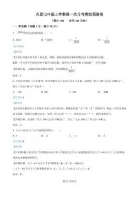 安徽省合肥市2024-2025学年七年级上学期第一次月考数学模拟试题（解析版）