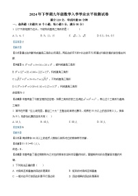 湖南省益阳市资阳区多校联考2024-2025学年九年级上学期开学考试数学试题（解析版）