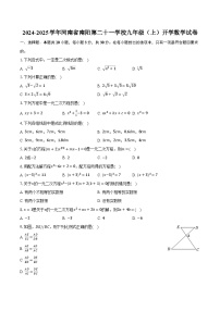 2024-2025学年河南省南阳第二十一学校九年级（上）开学数学试卷（含解析）