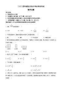 精品解析：2024年黑龙江省绥化市中考数学试题（原卷版）