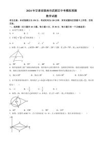 [数学]2024年甘肃省陇南市武都区中考模拟预测试题(有答案)