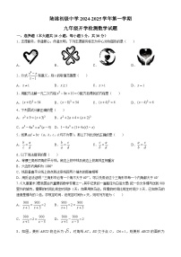 陕西省西安市国际港务区铁一中陆港初级中学2024-2025学年九年级上学期开学考试数学试题(无答案)