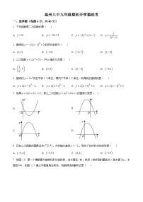 浙江省温州市第八中学2024-2025学年九年级上学期开学摸底考试数学试题（原卷版+解析版）