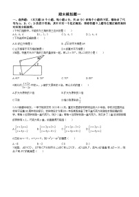 重庆实验外国语学校2023-2024学年八年级上学期期末模拟一数学试题