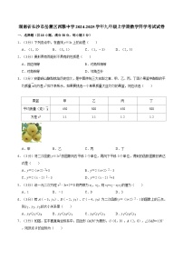 湖南省长沙市岳麓区西雅中学2024-2025学年九年级上学期数学开学考试试卷