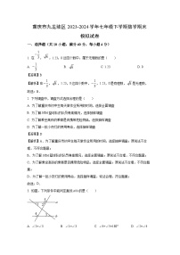 [数学][期末]重庆市九龙坡区2023-2024学年七年级下学期期末模拟试卷(解析版)(1)
