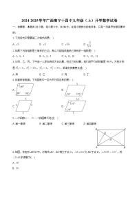 广西南宁市第十四中学2024-2025学年九年级上学期开学考试数学试卷