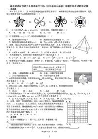 湖北武汉经开外国语学校2024-2025学年九年级上学期开学考数学试卷