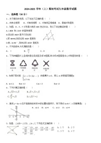 山东省聊城市冠县育才双语学校2024-2025学年九年级上学期开学考试数学试题