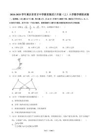 重庆育才中学教育集团2024-2025学年上学期八年级入学数学模拟试卷+答案