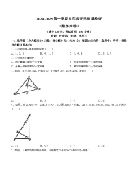 广东省广州市广州大学附属中学2024-2025学年八年级上学期开学考试数学试题(无答案)