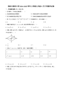 河南省郑州市登封市嵩阳中学2024-2025学年九年级上学期9月月考数学试题（原卷版）