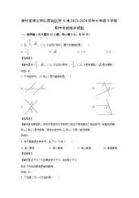 [数学][期中]贵州省遵义市红花岗区等5地2023-2024学年七年级下学期期中考试试题(解析版)