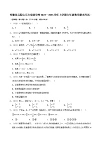 安徽省马鞍山市东方实验学校2022-2023学年七年级上学期期末考试数学试卷