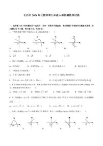 湖南省长沙市长雅中学2024-2025学年九年级上学期入学考试数学试卷