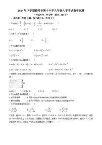 湖南省岳阳市第十中学2024-2025学年八年级下学期入学考试数学试题